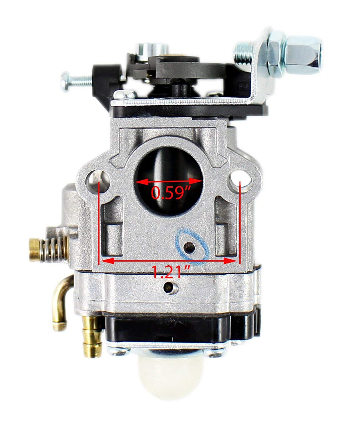 Pro Chaser carburetor kit with gasket and spark plug for easy replacement.