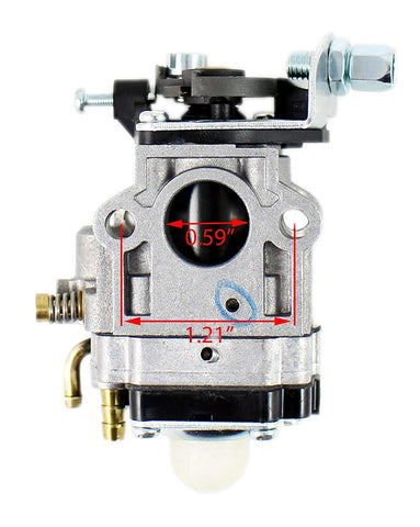 Pro Chaser carburetor kit with gasket and spark plug for easy replacement.