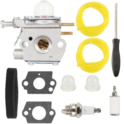 Pro Chaser TB22 TB225 carburetor close-up shows durable build for Troy-Bilt trimmers.