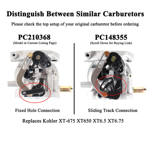 Pro Chaser XT675 carburetor side view showing compatibility with Toro 20377 for smooth operation