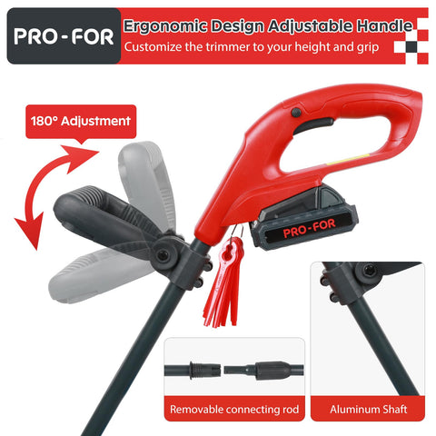 PRO-FOR 20V battery provides long runtime with fast charging.