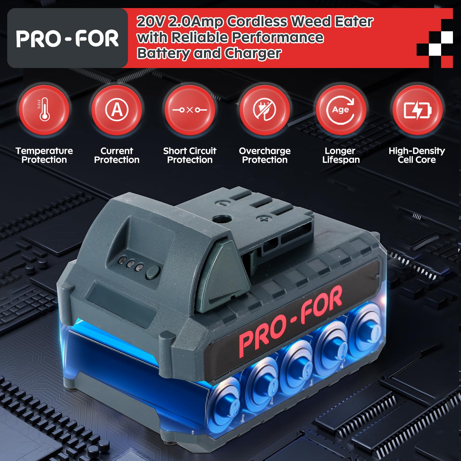 PRO-FOR 20V operates quietly with low vibration for comfortable use.