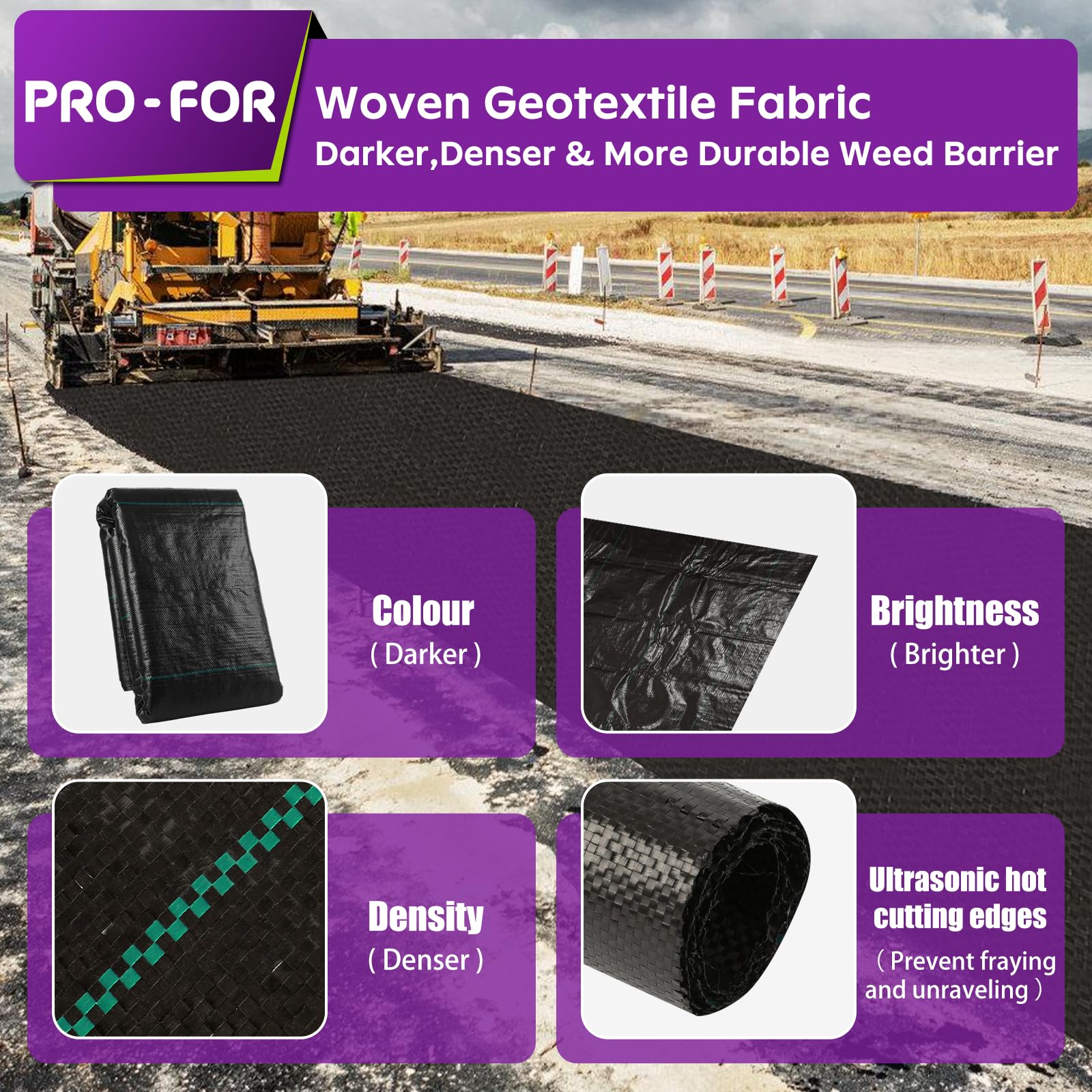 PRO-FOR barrier edge secured with U-shaped pegs to hold position