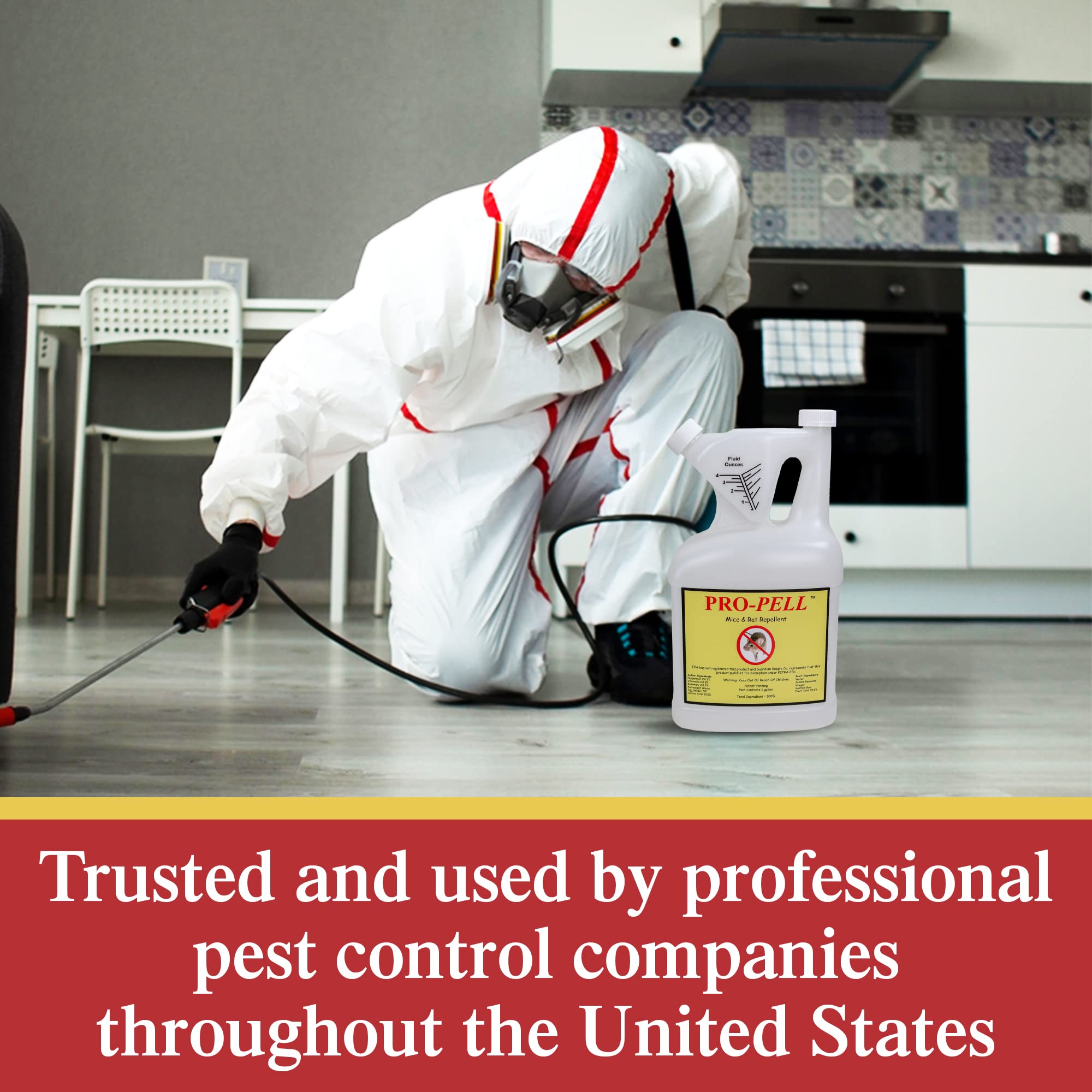 PRO-PELL natural essential-oil blend image emphasizes safety-first pest control approach.