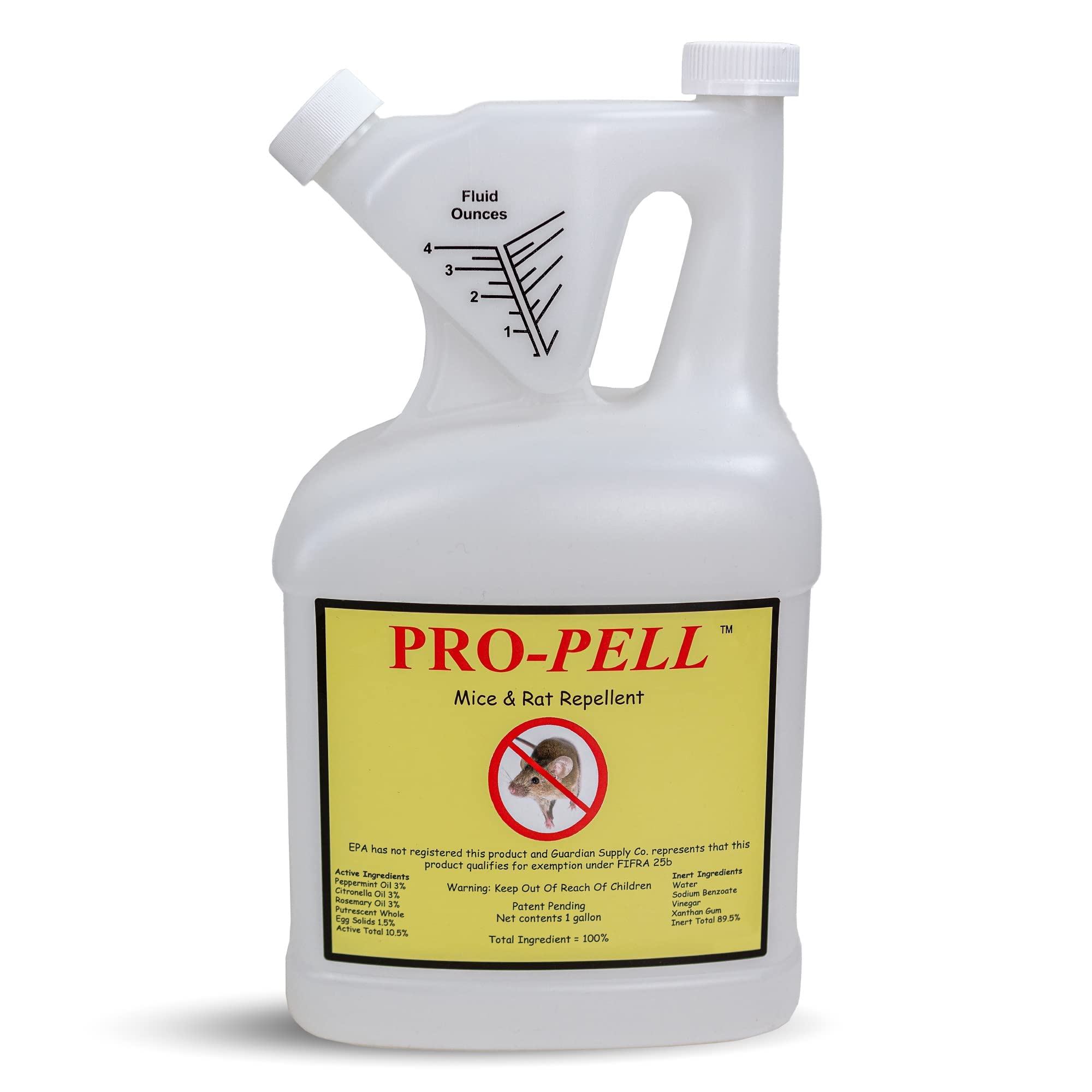 PRO-PELL One Gallon Jug rodent-repellent bottle blocks intruders around stored foods.