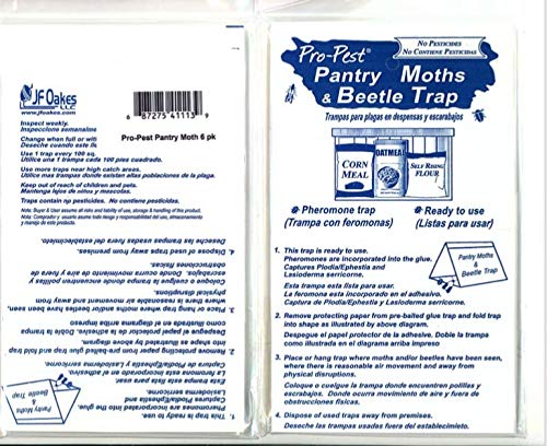 Pro-Pest Pantry Moth Traps with six pre-baited pheromones attract and capture moths.