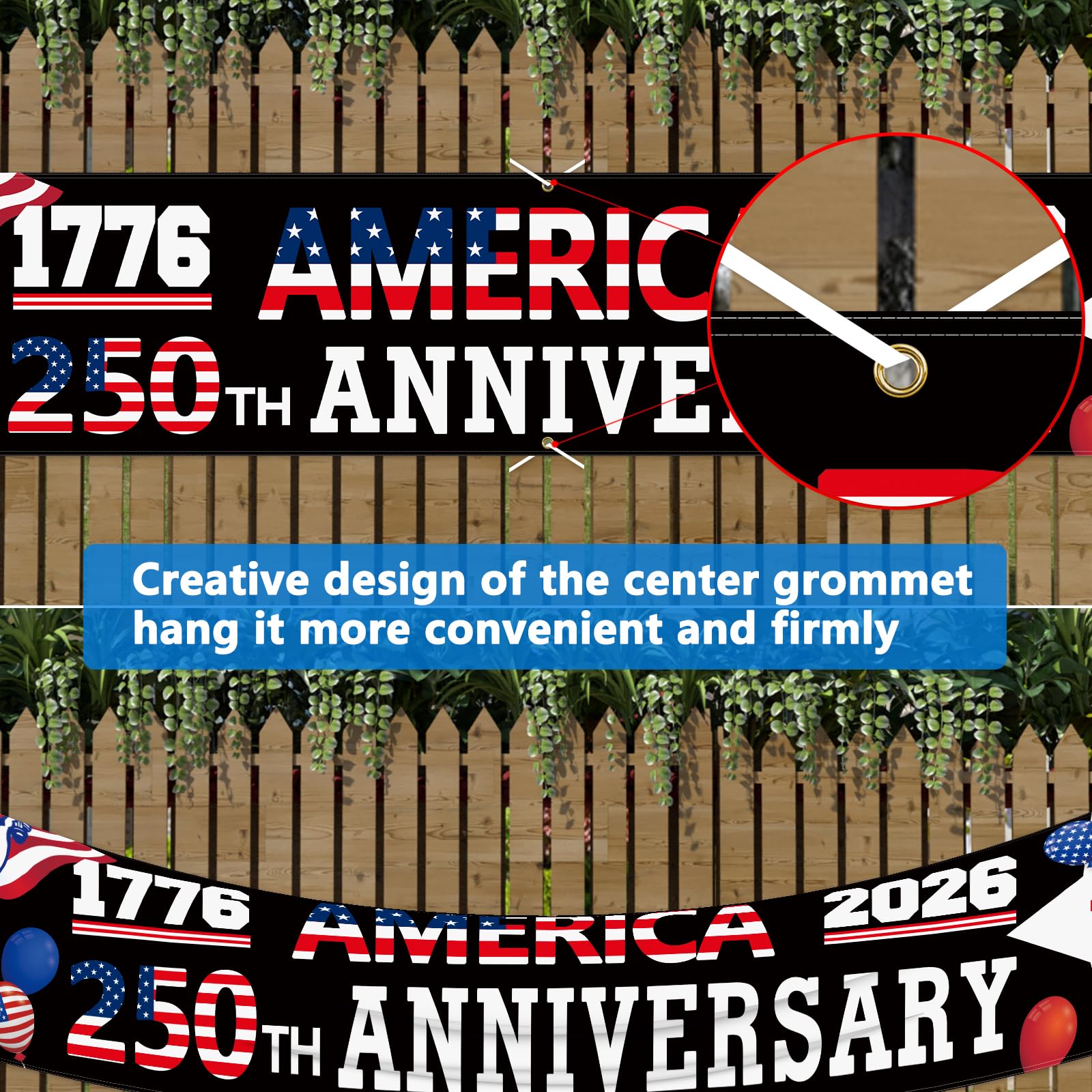 Probsin waterproof polyester banner ideal for indoor or outdoor patriotic displays.
