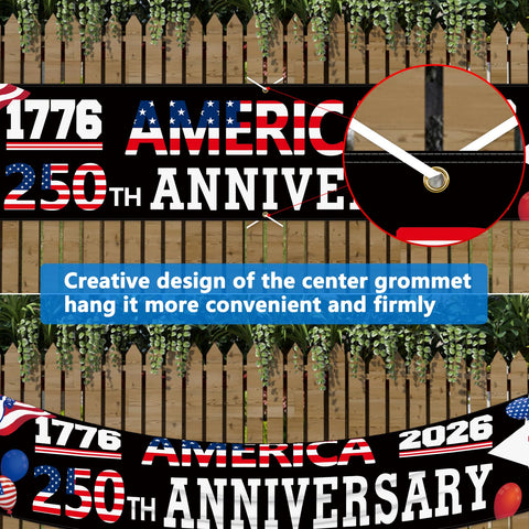 Probsin waterproof polyester banner ideal for indoor or outdoor patriotic displays.