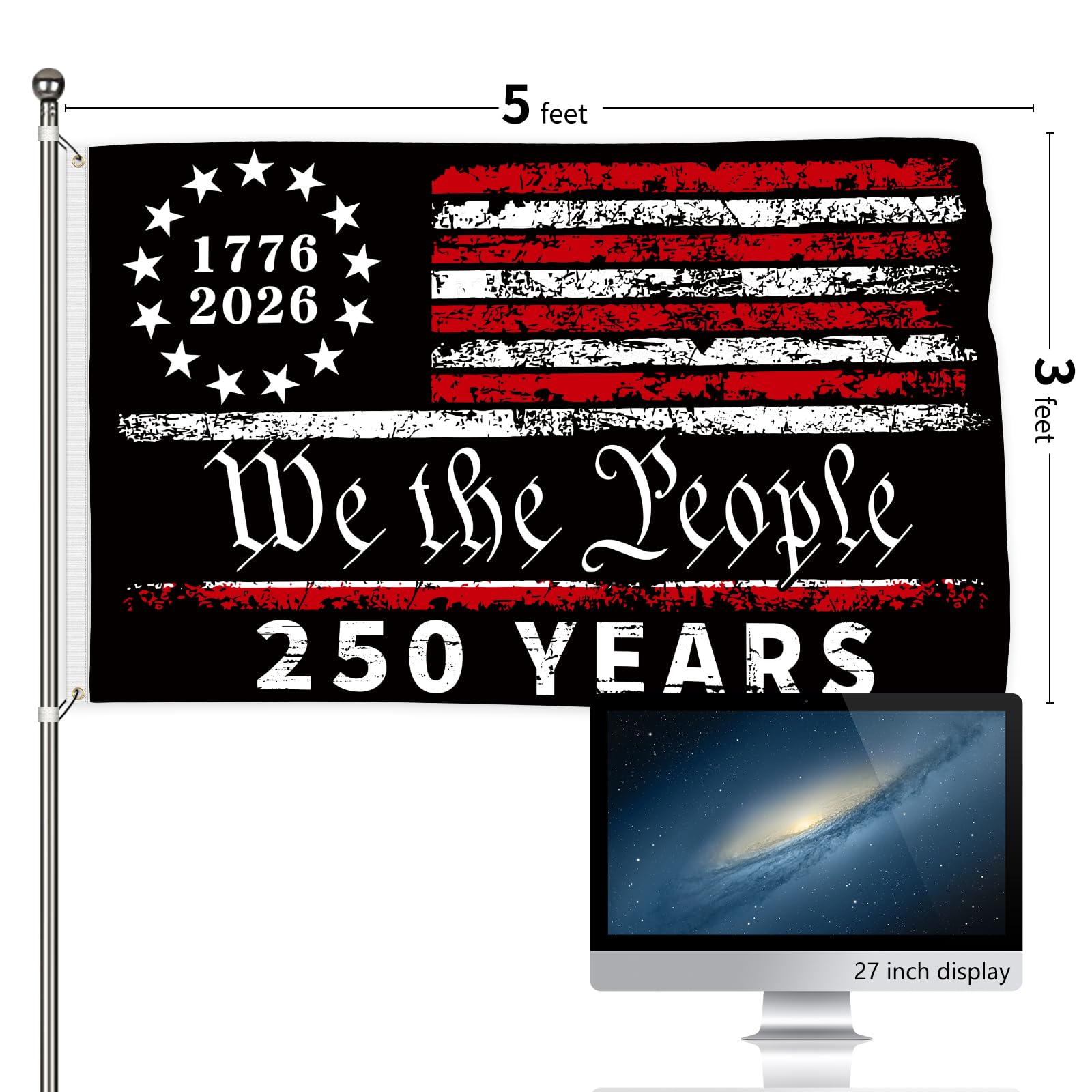 Probsin large 3x5 ft flag ideal for photo backdrops.