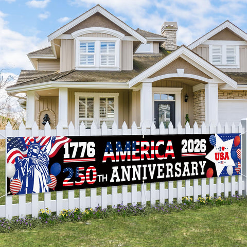Probsin 250th anniversary banner with brass grommets for easy outdoor hanging.