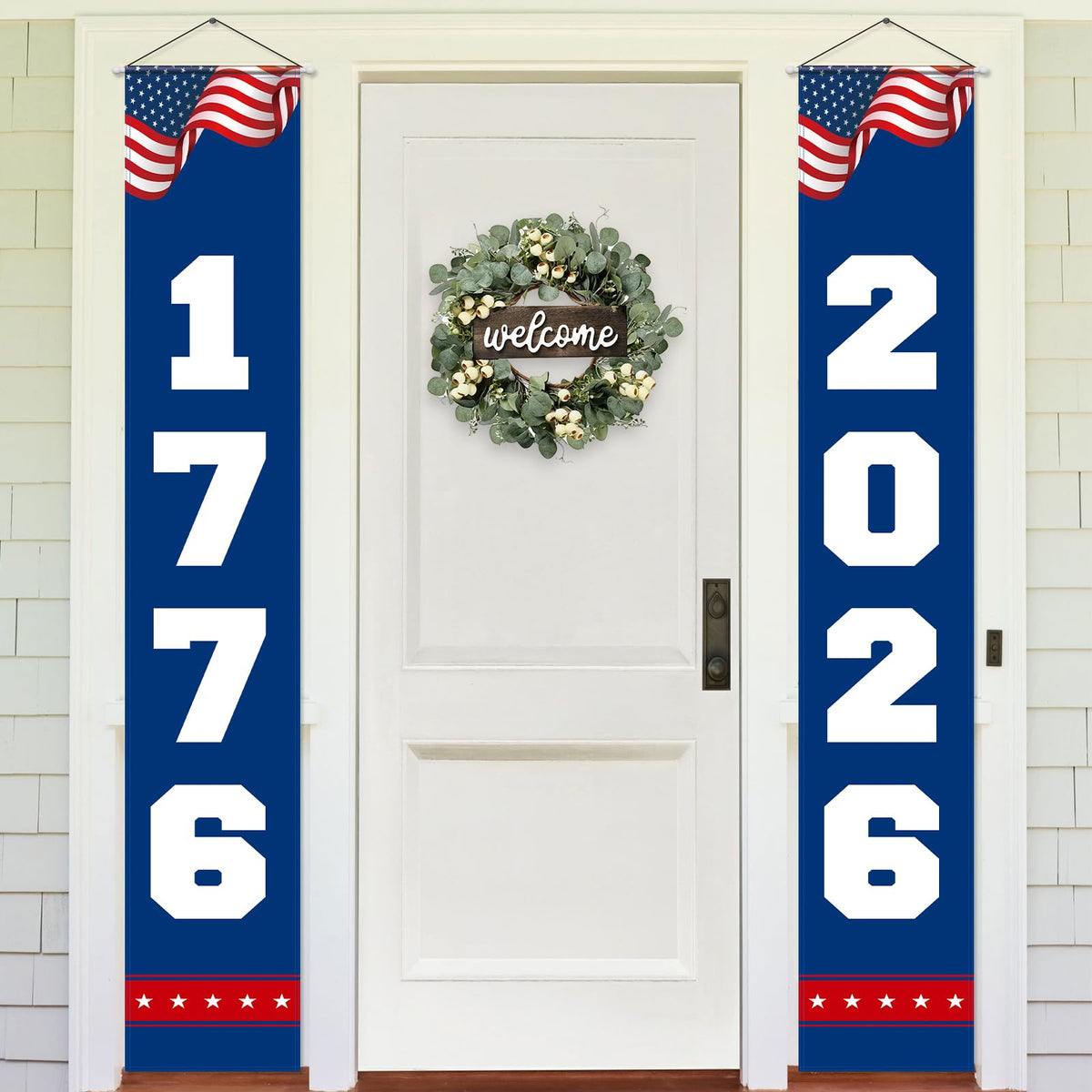 Probsin 250th anniversary banner door sign in patriotic design for door decor