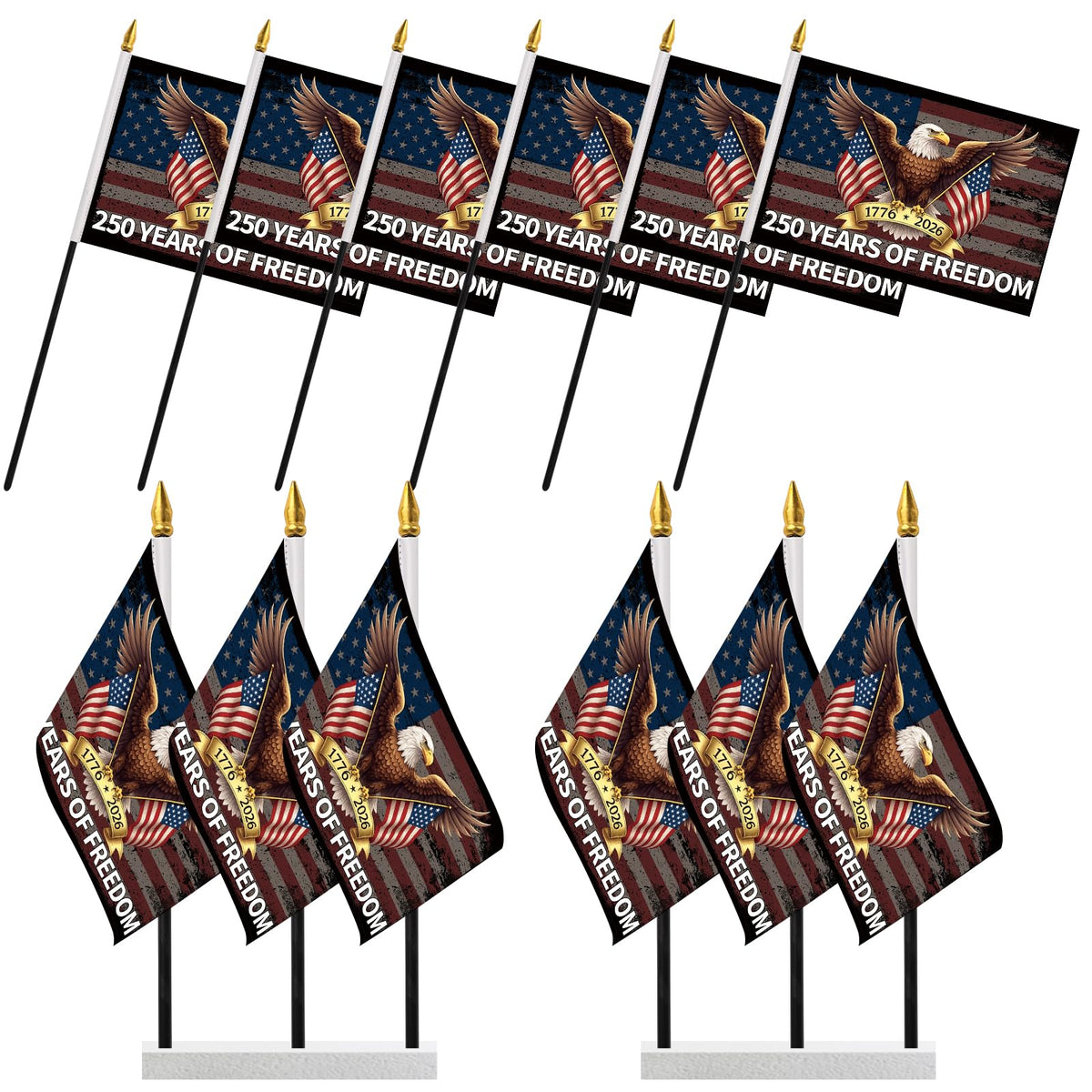 Probsin 250th anniversary stick flag pack for festive indoor or outdoor decor.
