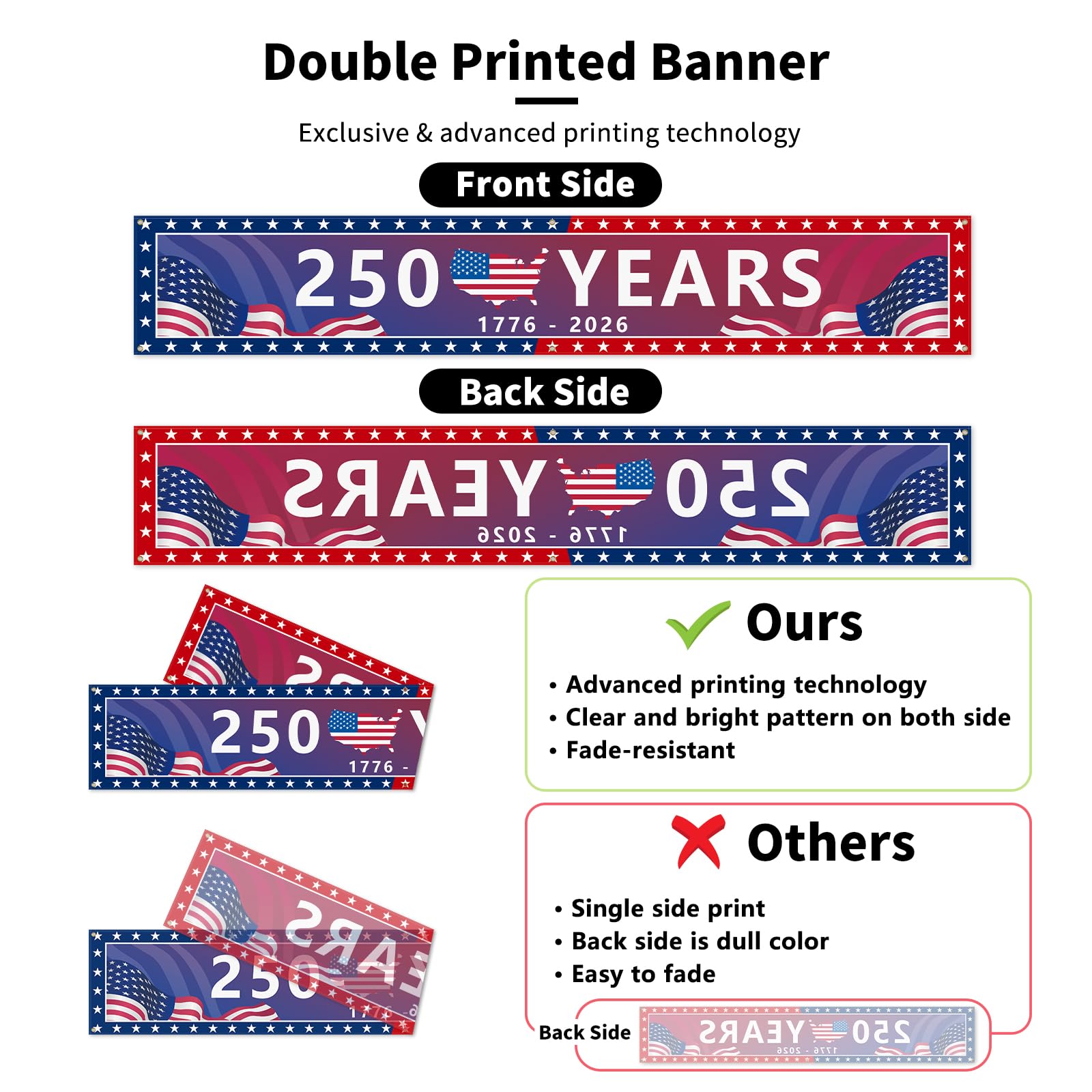 Probsin 250th banner brass-grommets enable easy hanging