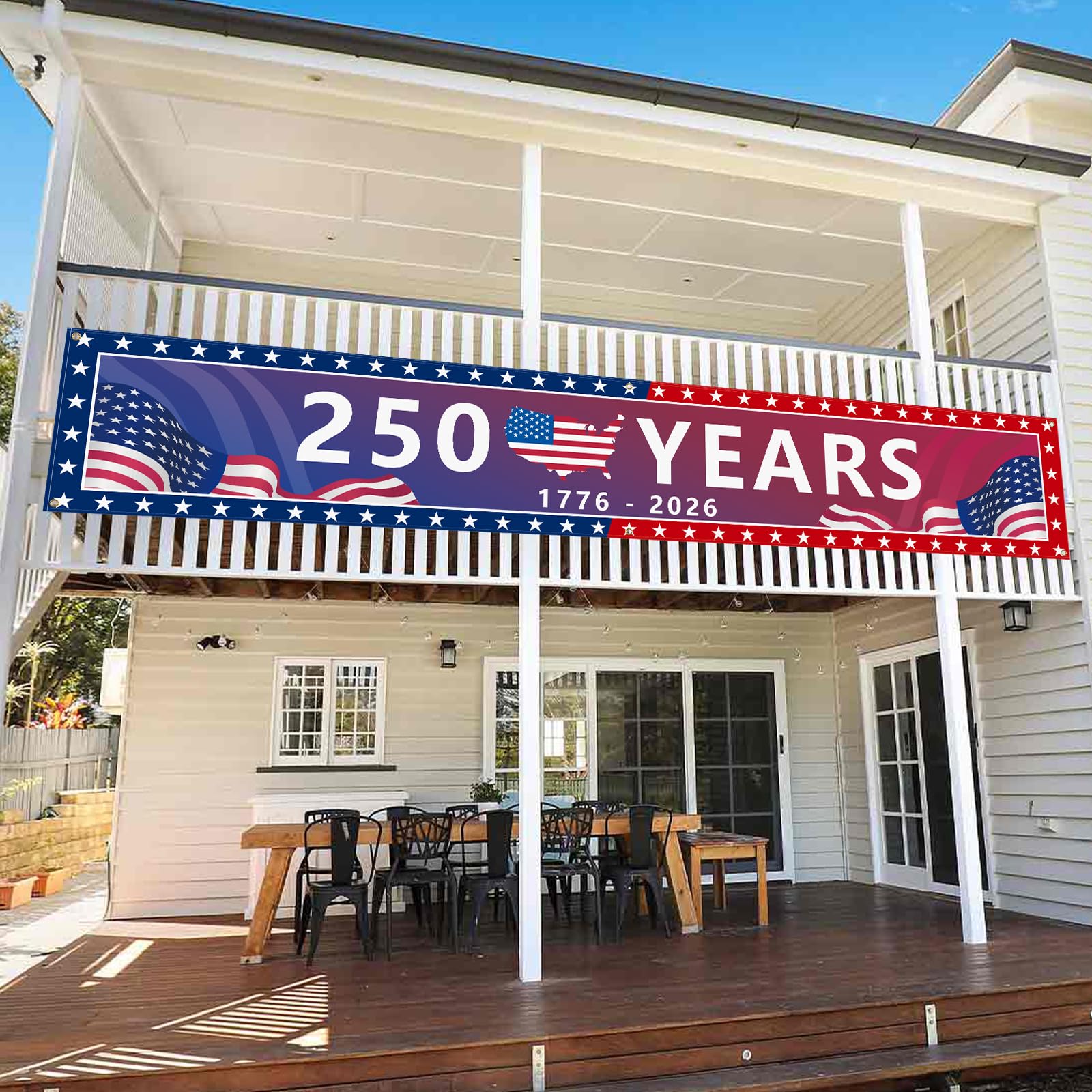 Probsin 250th banner garden porch backdrop for celebrations