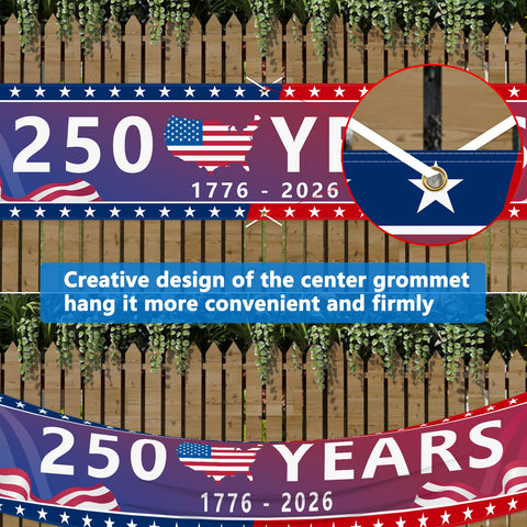 Probsin 250th banner includes heavy-duty rope for setup