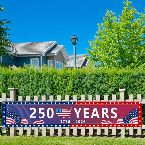 Probsin 250th banner vibrant print remains clear from distance