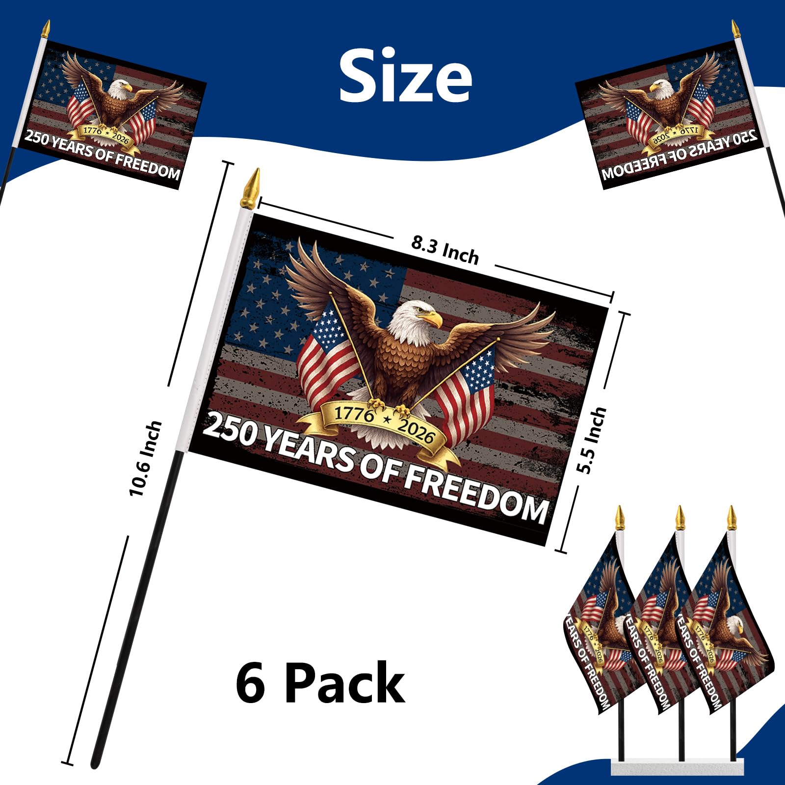 Probsin American flag eagle design flags highlight patriotic themes with durability.