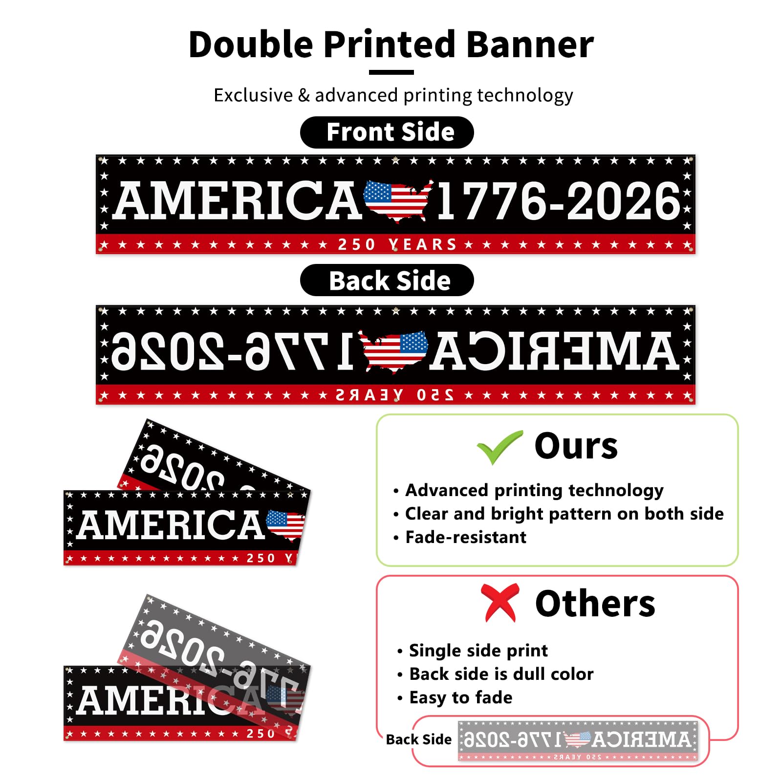 Probsin American map banner in black for bold indoor or outdoor use.