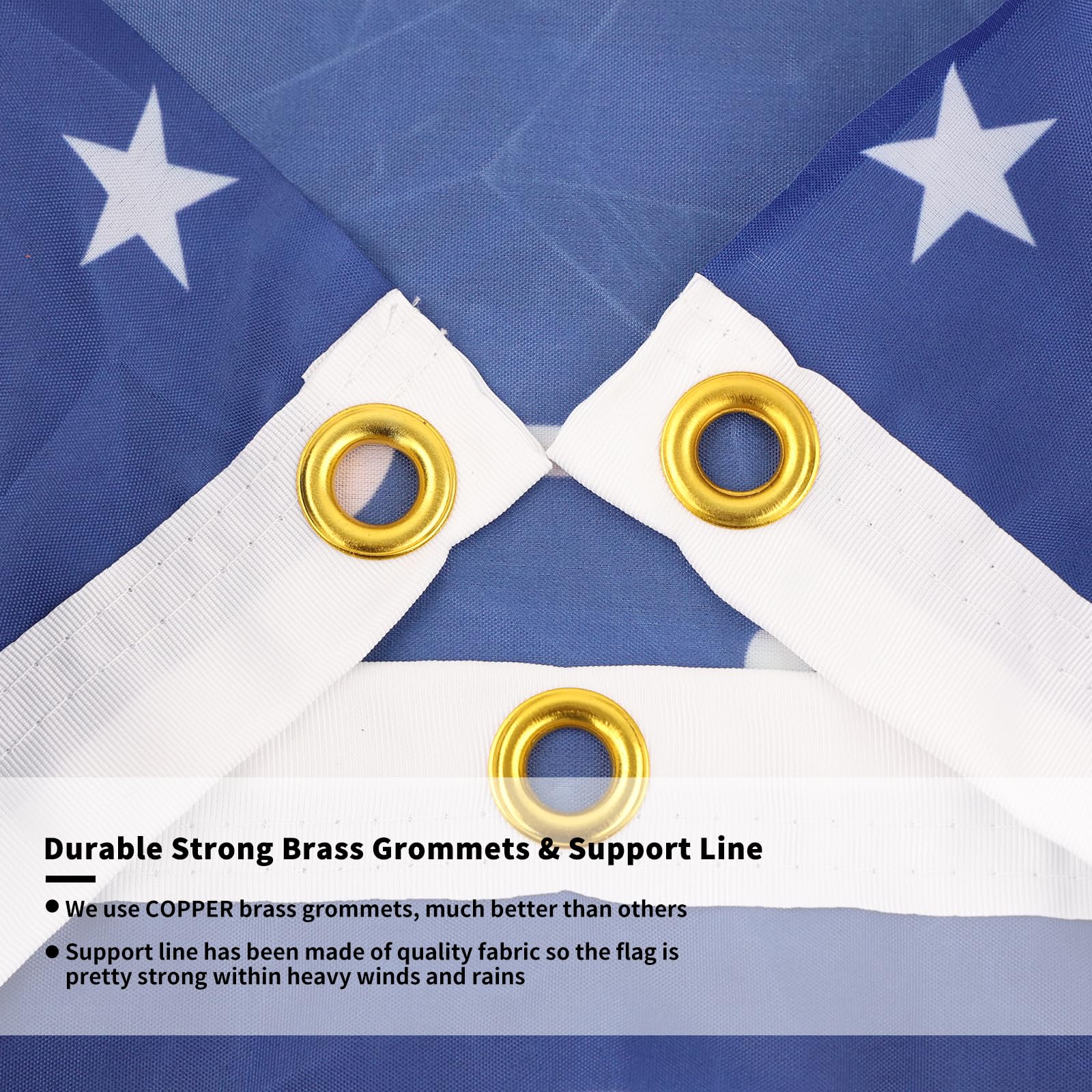 Probsin blue America 1776-2026 bunting closeup highlights vivid, fade-resistant printing for events