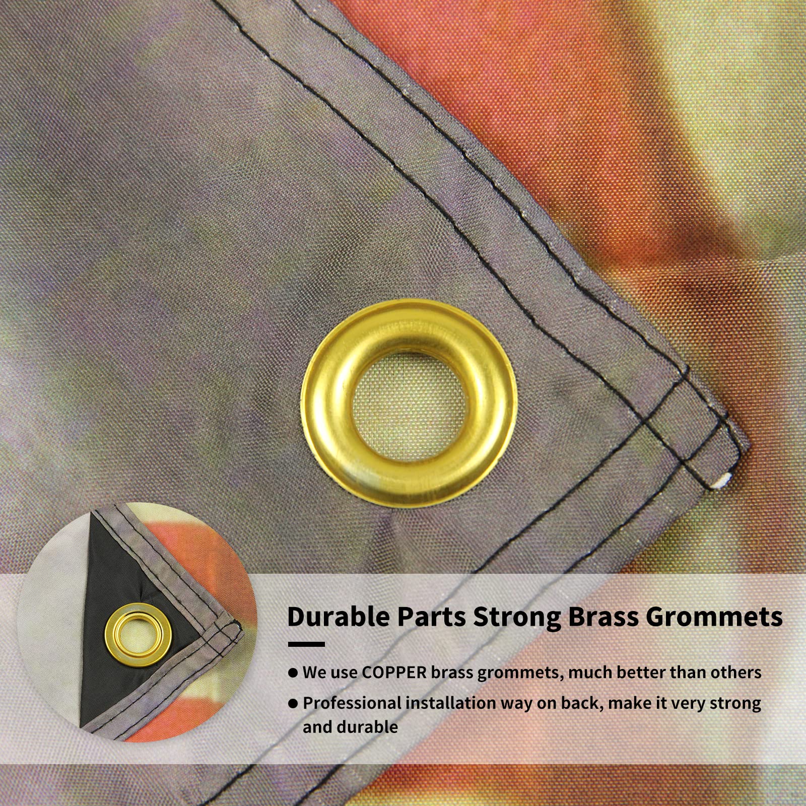 Probsin Brass Grommets flag enables easy, secure hanging