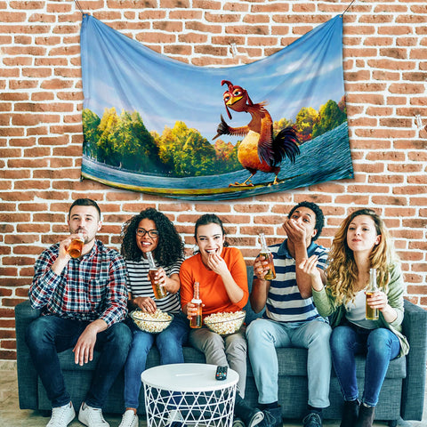 Probsin chicken flag 3x5ft stands out in college dorm rooms and man caves.