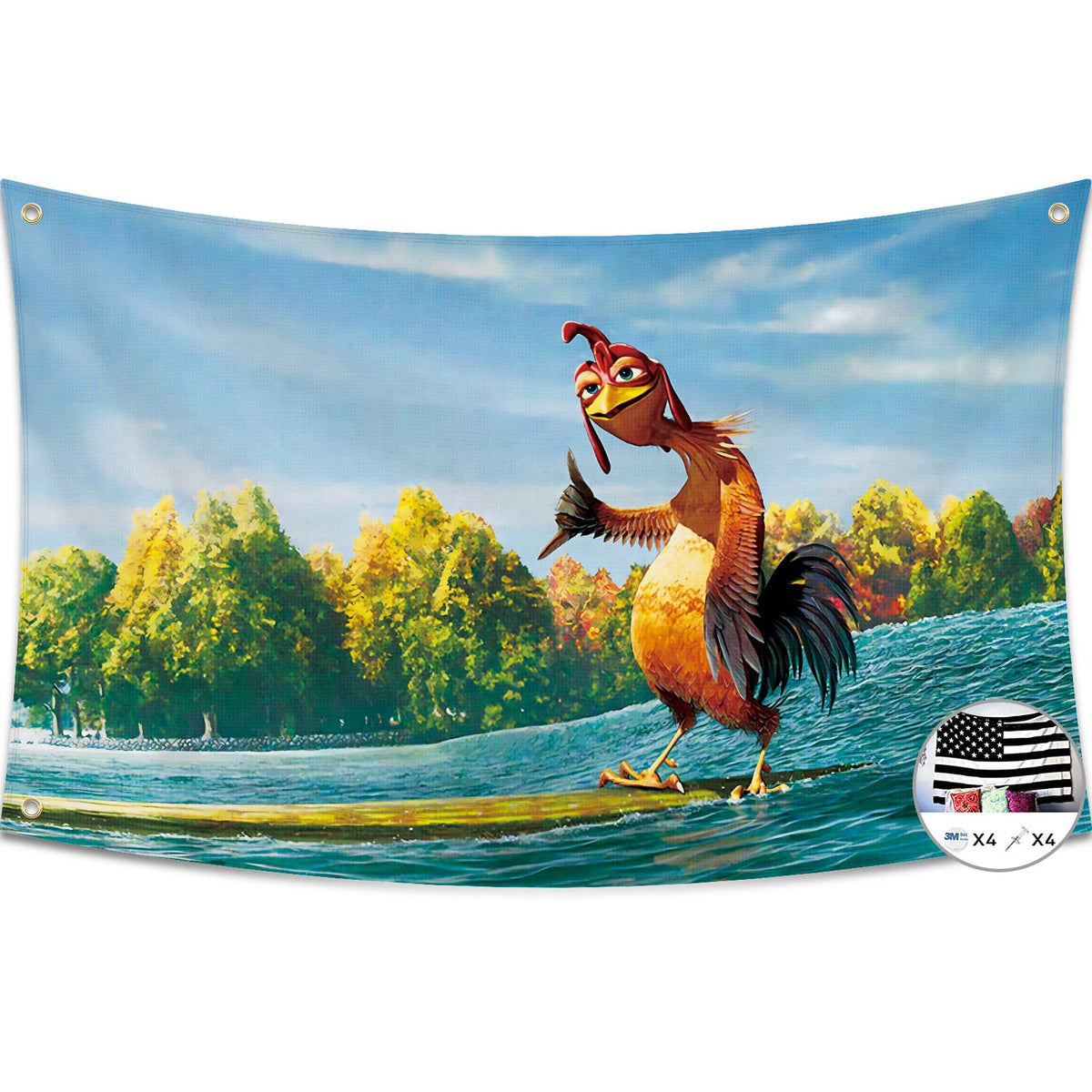 Probsin chicken flag 3x5ft front view for bold yard decor and meme-ready backdrop.