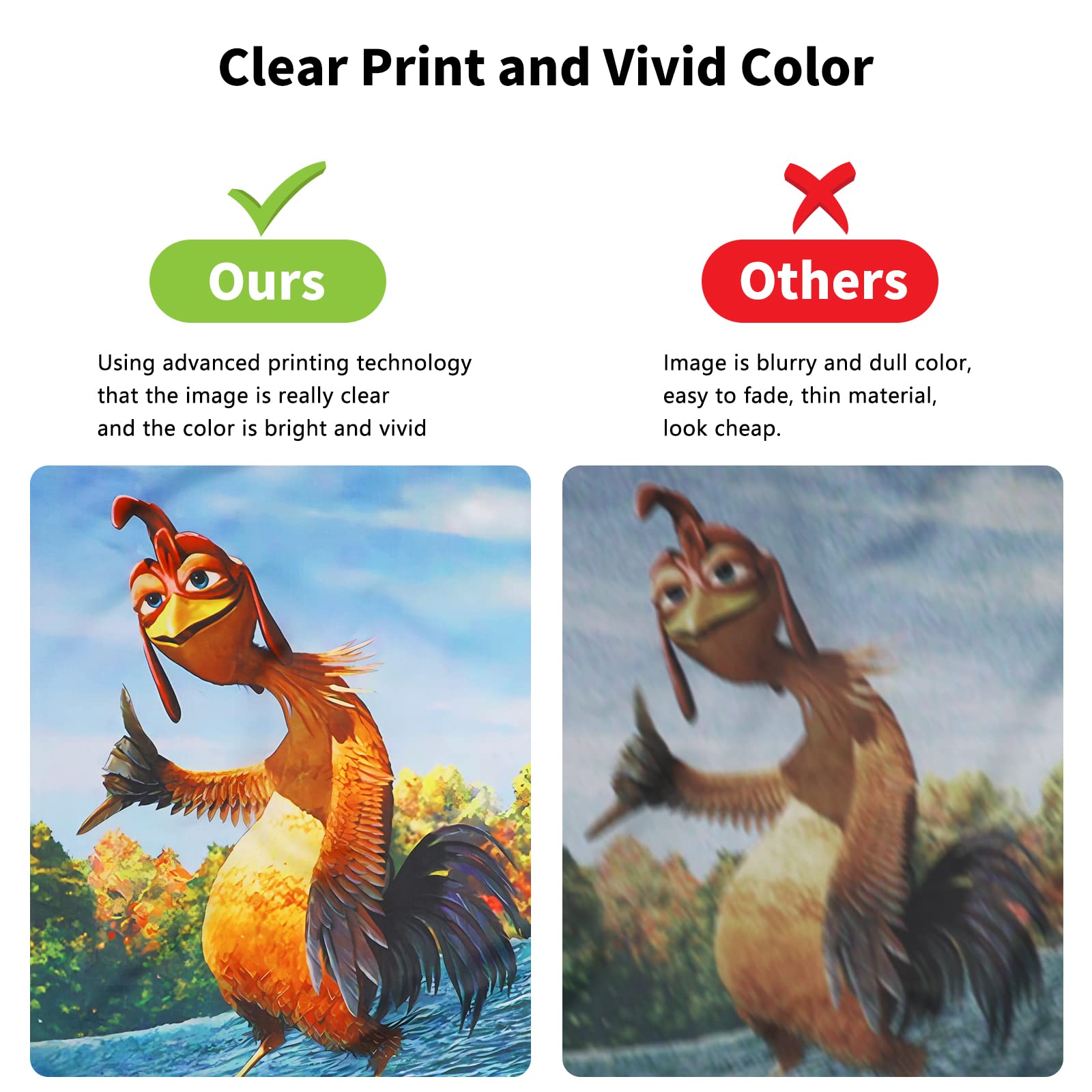 Probsin chicken flag 3x5ft side-hanging design ideal for dorm or room decor.