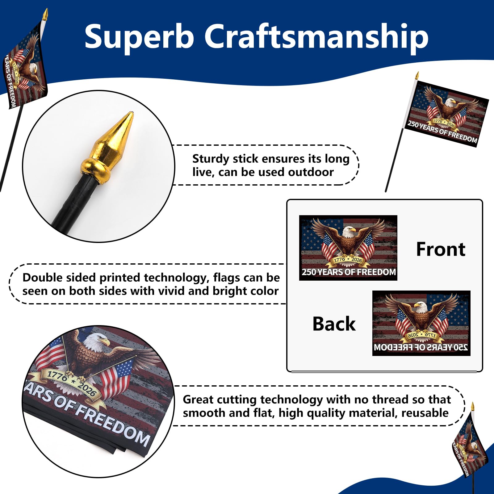 Probsin double-sided flag with vivid colors for visibility from both sides.