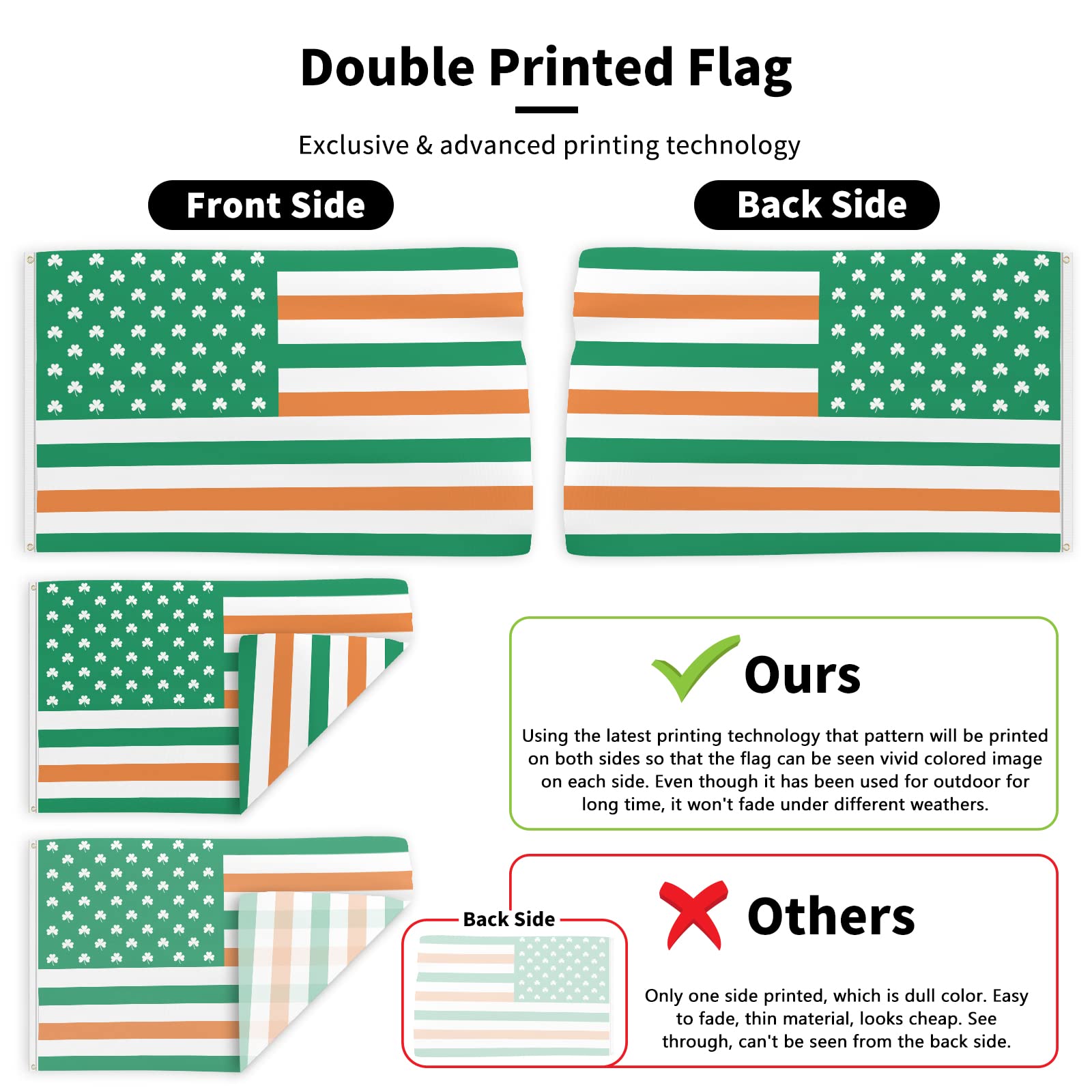 Probsin double-sided flag ensures vibrant visibility from both sides.