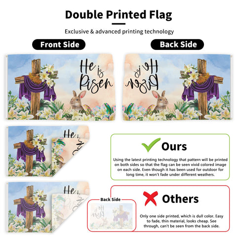 Probsin Easter flag with double printed eggs for high visibility