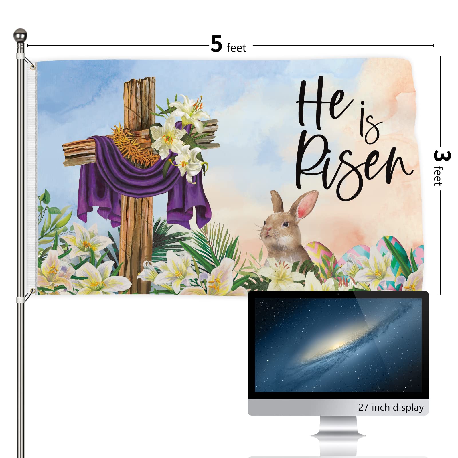 Probsin Easter flag ideal for garden or yard displays
