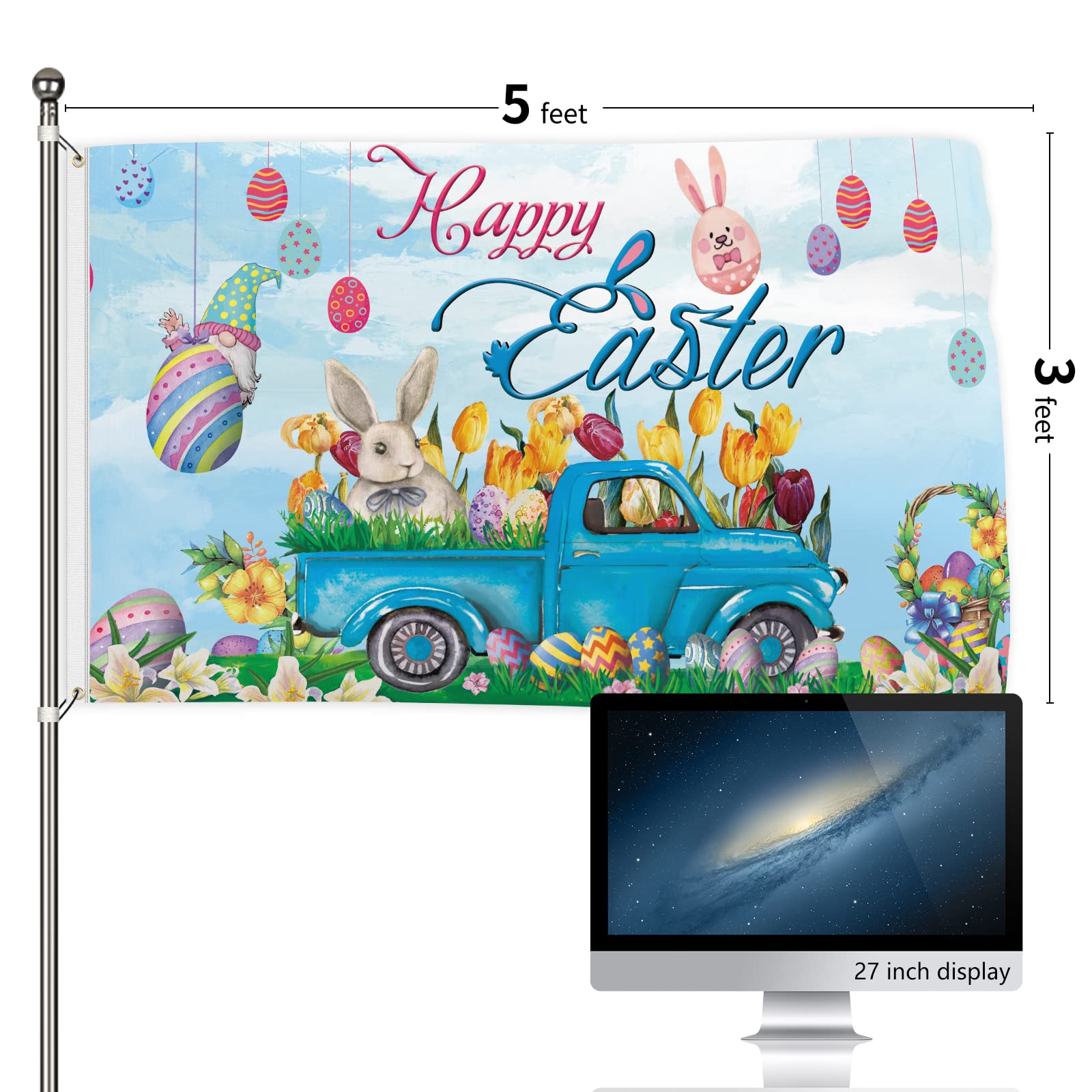 Probsin Easter flag gift worthy decor for celebrations and home spaces
