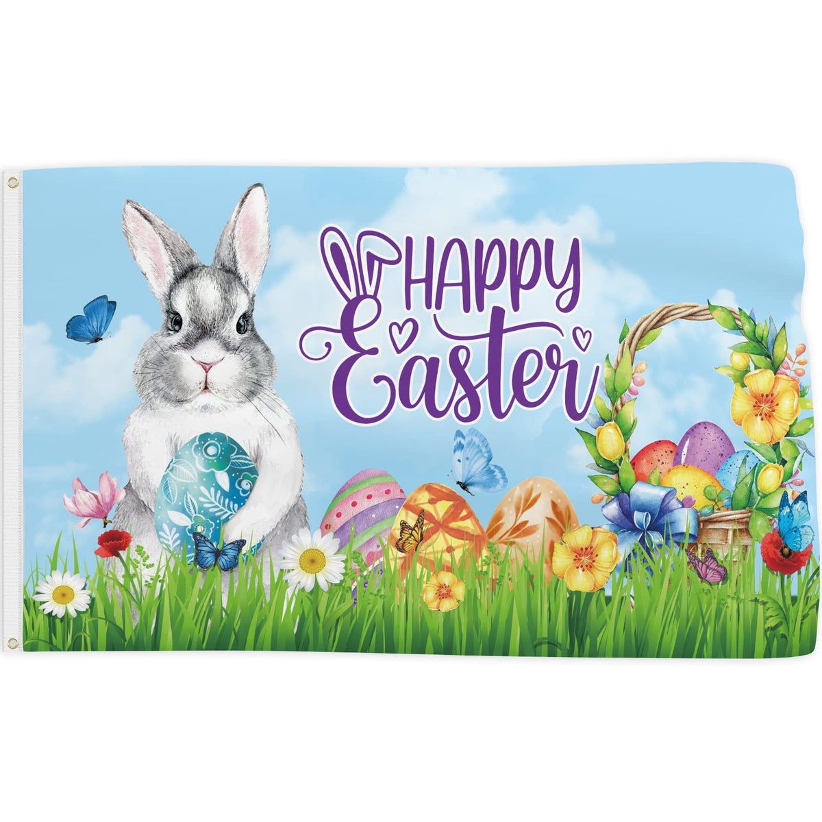 Probsin Easter flags 3x5ft banner for festive yard display and easy hanging