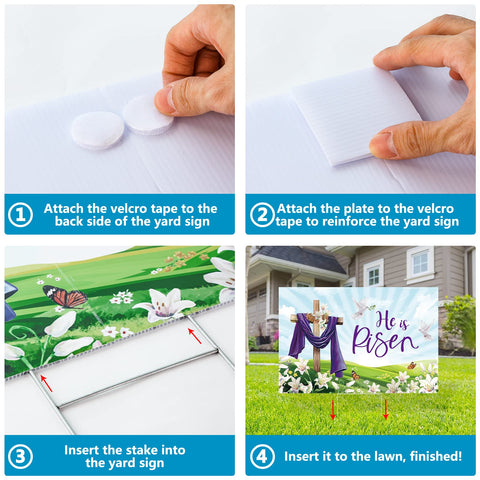 Probsin He Is Risen waterproof yard sign withstands weather for lasting use.