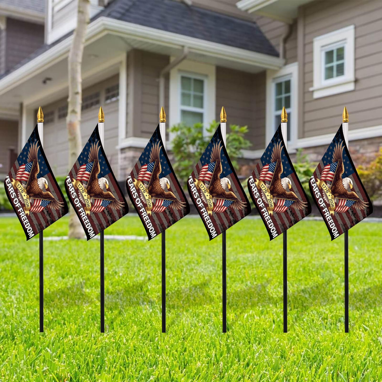 Probsin flag stick with spear top for secure upright display.