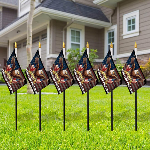 Probsin flag stick with spear top for secure upright display.