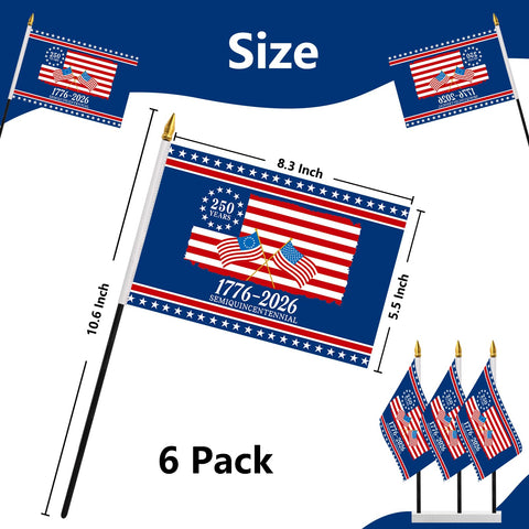 Probsin flag sticks with spear tops for sturdy handheld display.