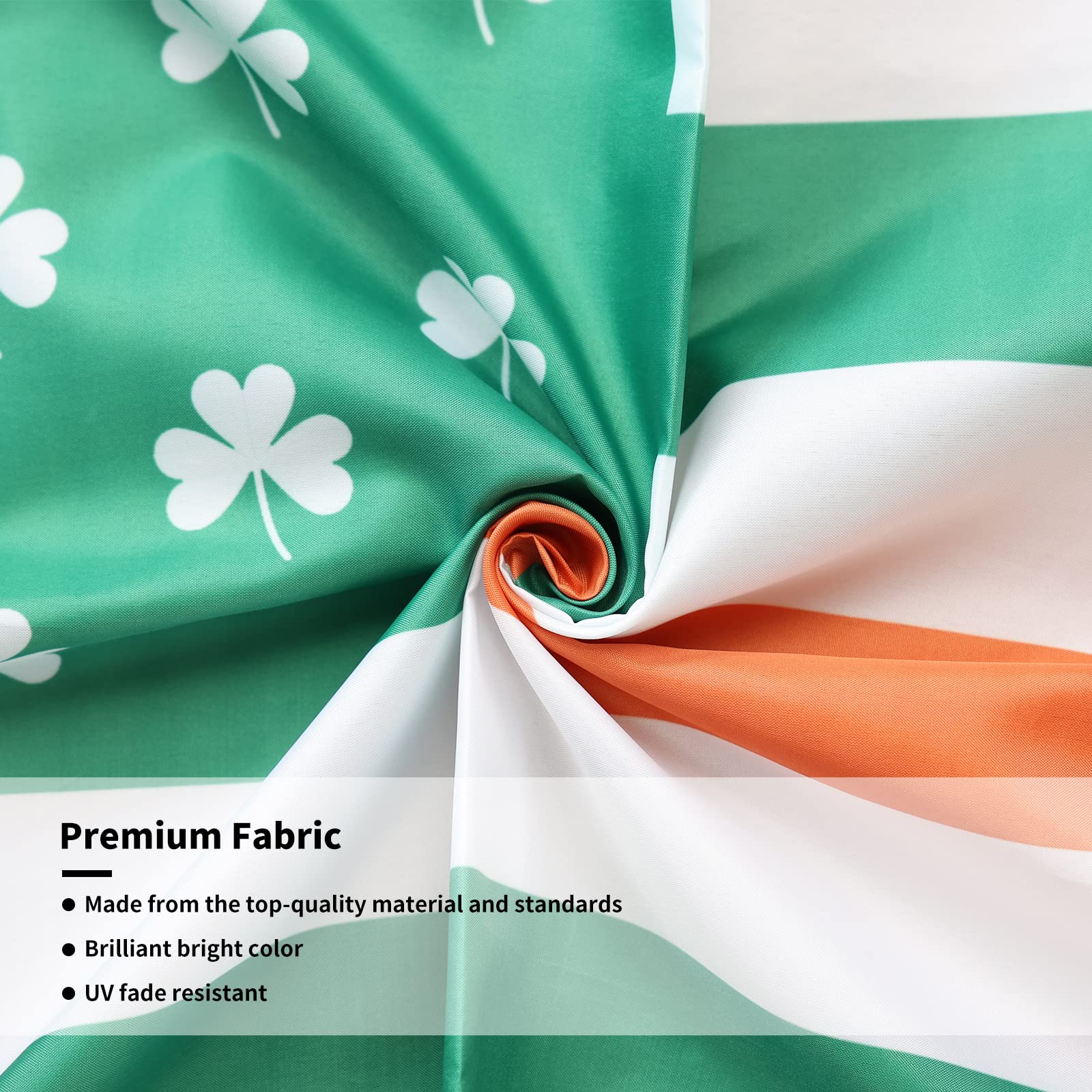 Probsin shamrock design flag adds festive green decor for celebrations.