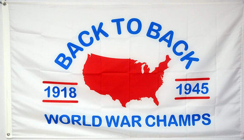 Probsin World War Champs flag with brass grommets for durable mounting
