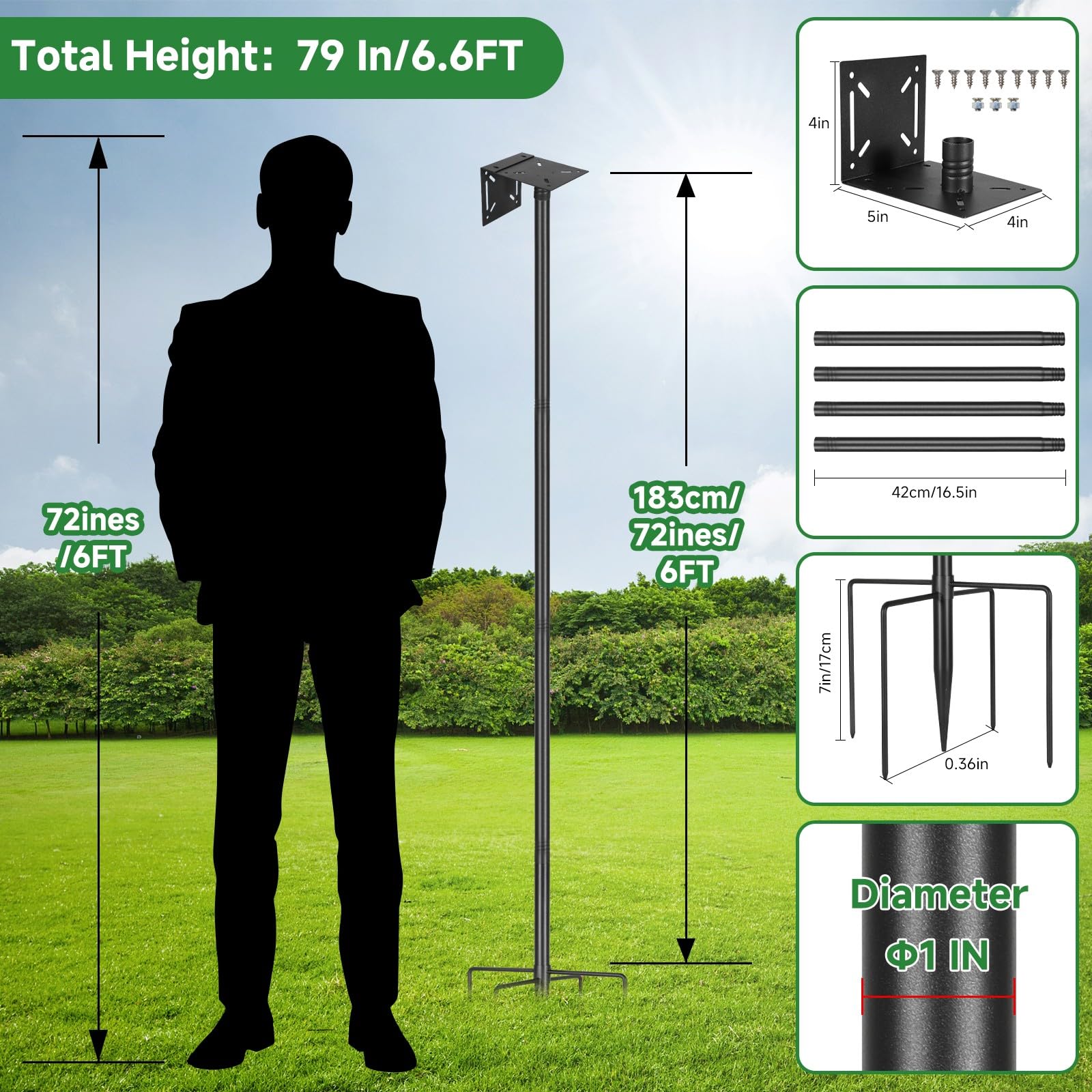 PROERR Bird Feeder Pole with mounting options enables flexible garden layouts.