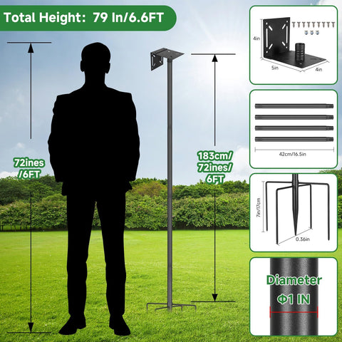 PROERR Bird Feeder Pole with mounting options enables flexible garden layouts.