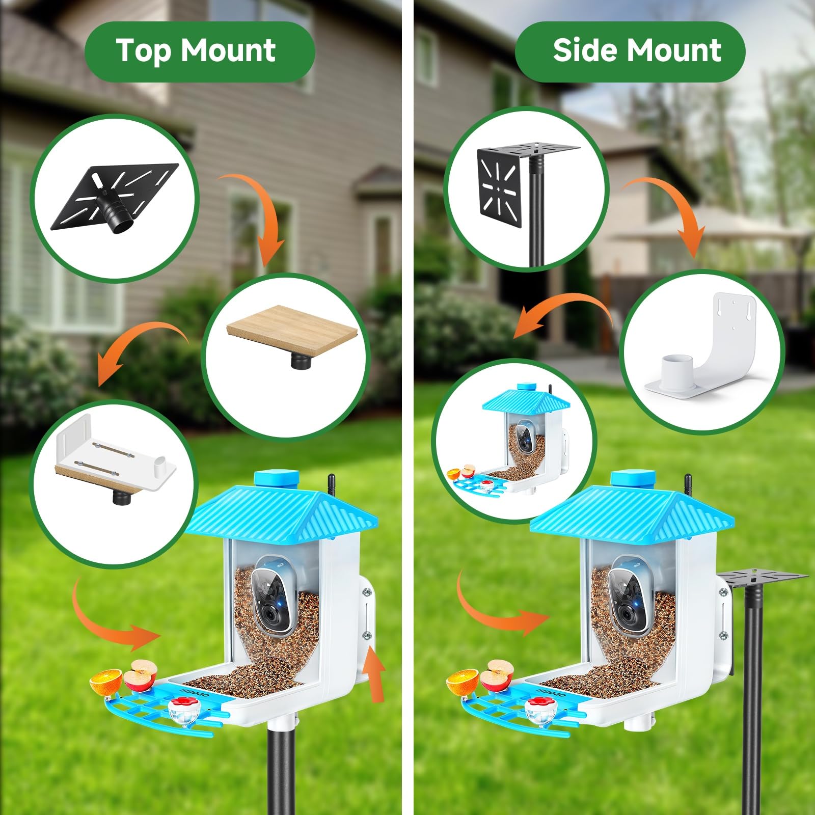 PROERR height-adjustable feeder pole up to 80 inches for flexible placement.