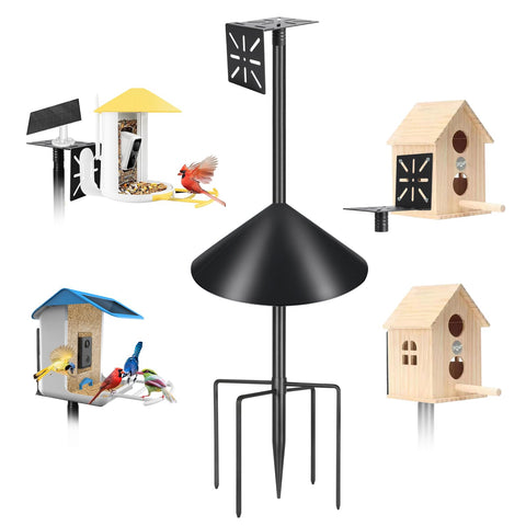 PROERR Smart Bird Feeder Pole with universal compatibility supports most feeders and cameras for easy setup