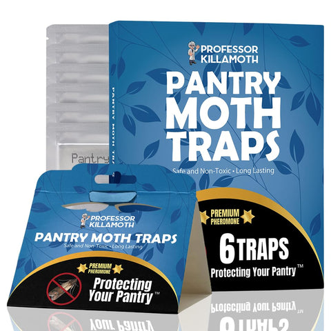 Professor Killamoth blue-design pantry moth trap catches male moths in style.