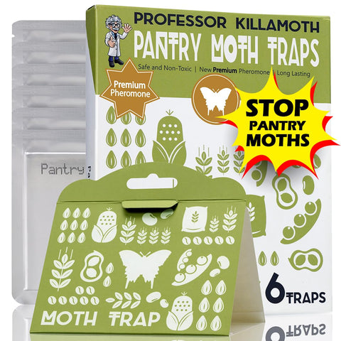 Professor Killamoth pantry moth traps 6-pack ready for chemical-free kitchen protection