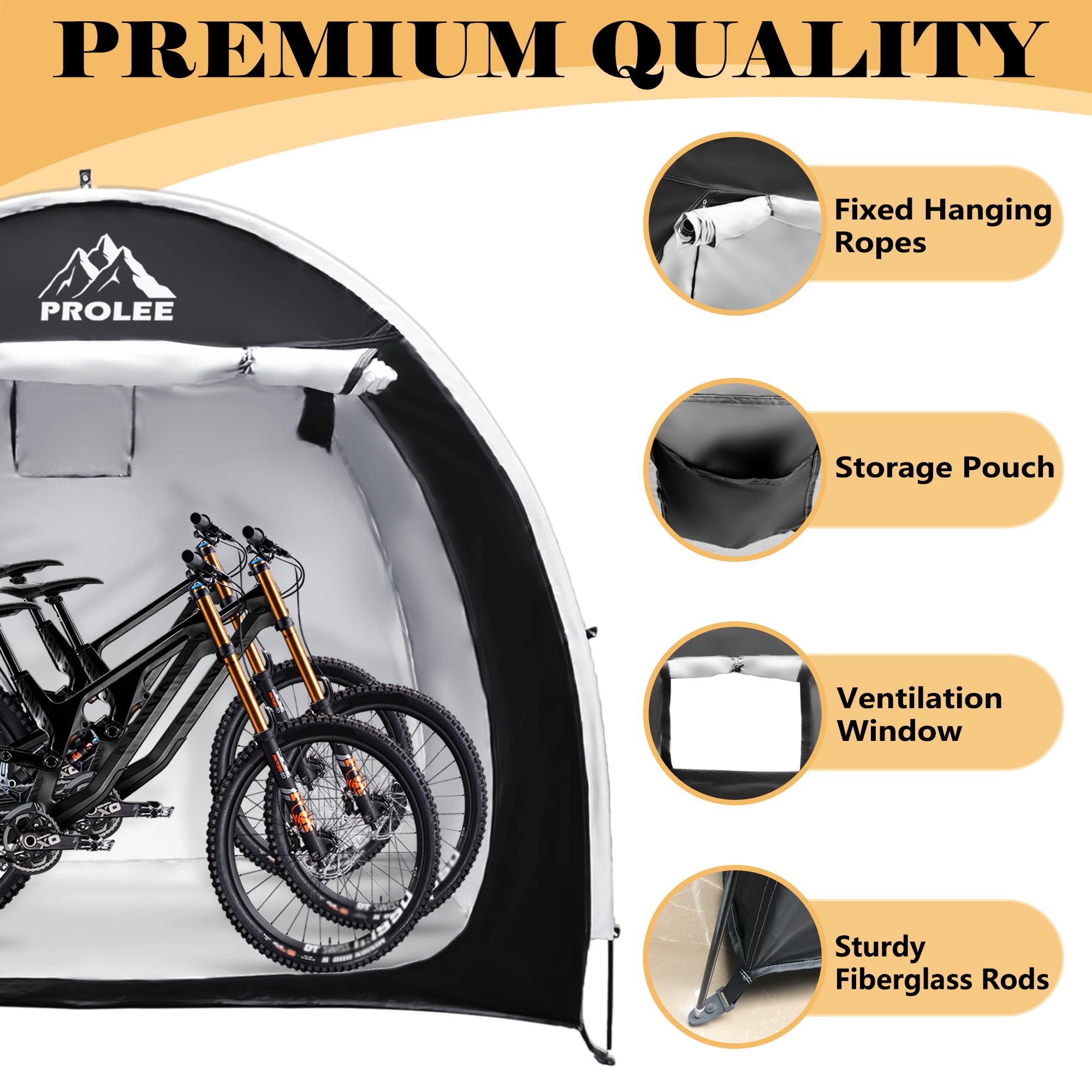 PROLEE Bike Shed spare long rod included for reliable assembly