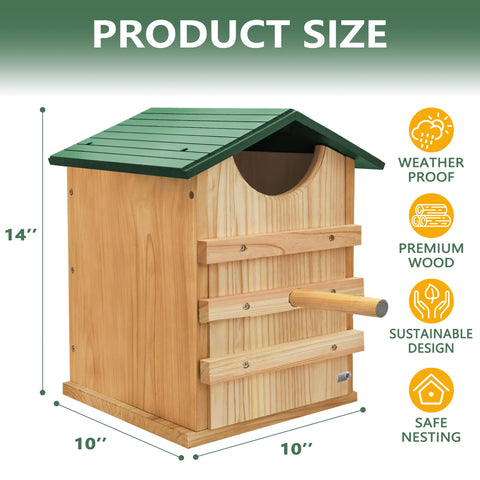 ProLEE Cedar owl box texture close-up shows natural finish and weatherproof coating.