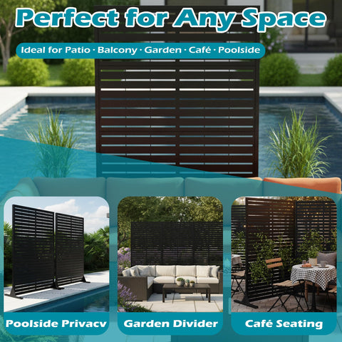Freestanding privacy solution ideal for indoor balconies or cafés.