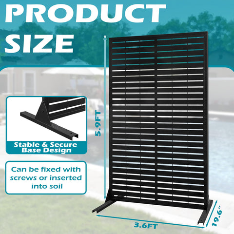 Open-slat design promotes airflow while preserving privacy on patios.