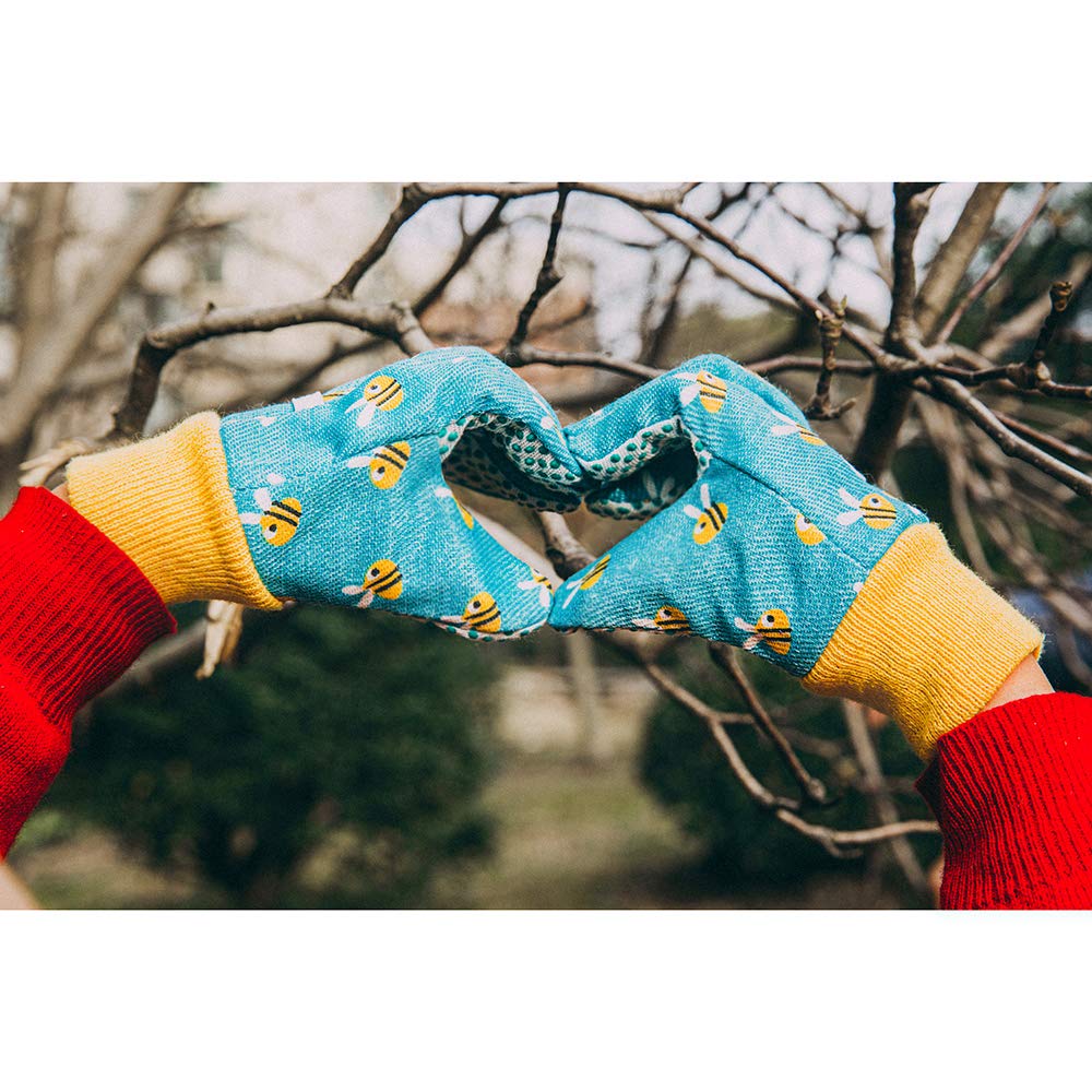 PROMEDIX P Kids Garden Gloves blue PVC-dots provide non-slip grip.